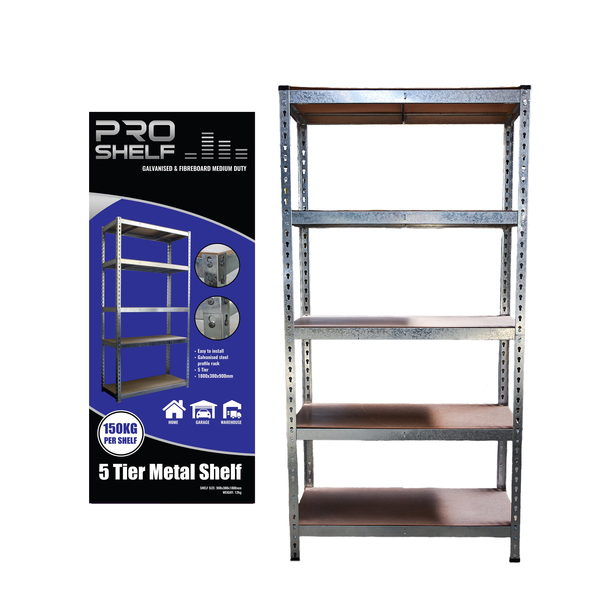 ProShelf® Blue - 5-Tier Medium Duty Metal Shelf