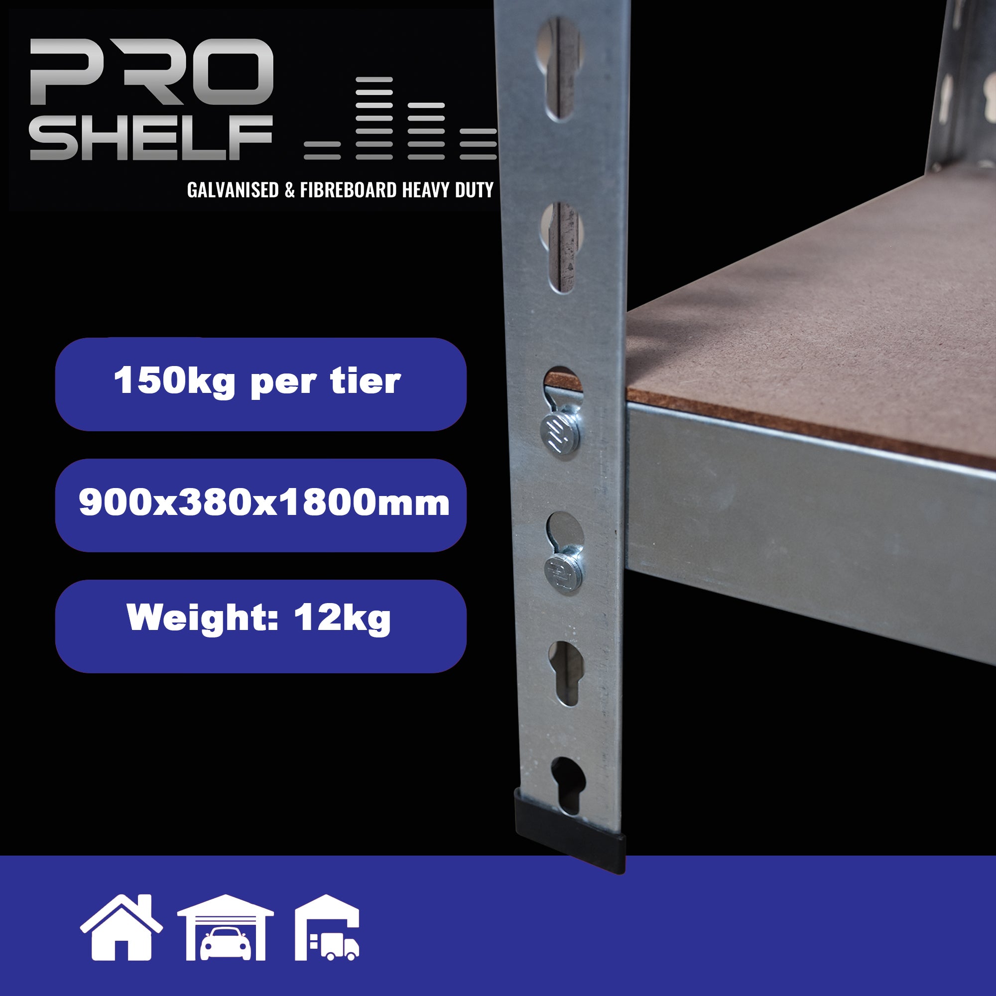 ProShelf® Blue - 5-Tier Medium Duty Metal Shelf